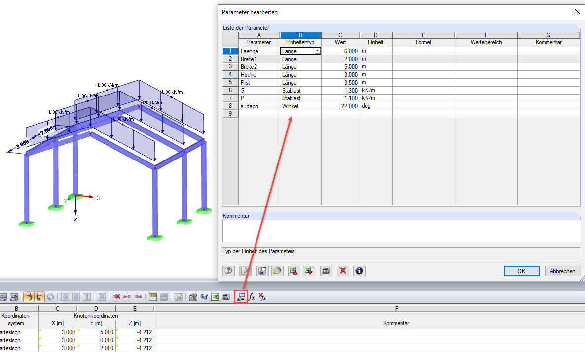 Parameter definieren