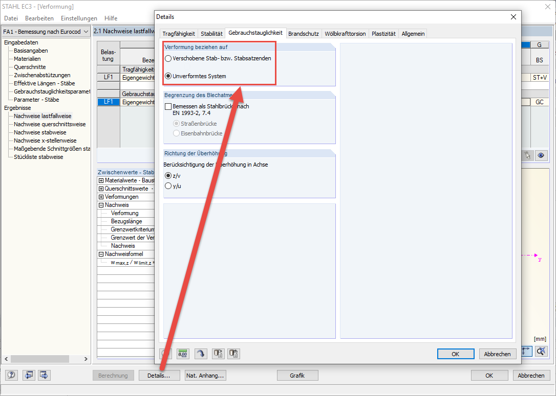 Option "Verformung beziehen auf"