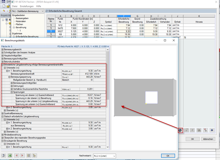 Bemessungsdetails anzeigen
