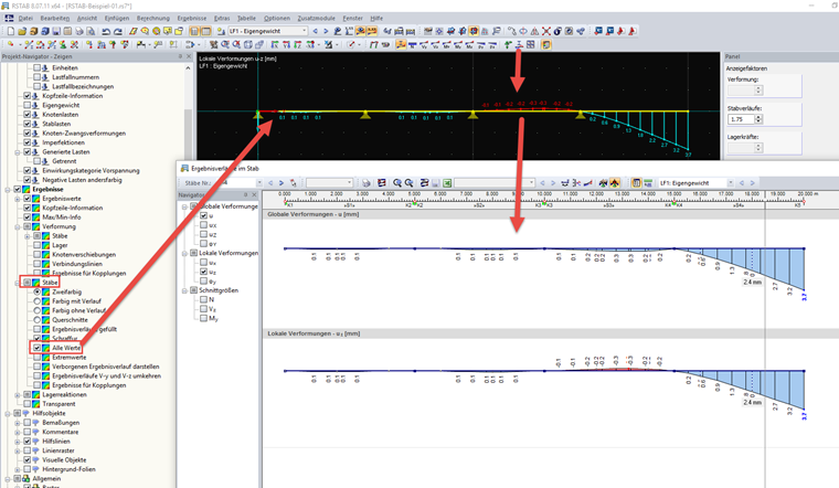 Alle Ergebniswerte anzeigen