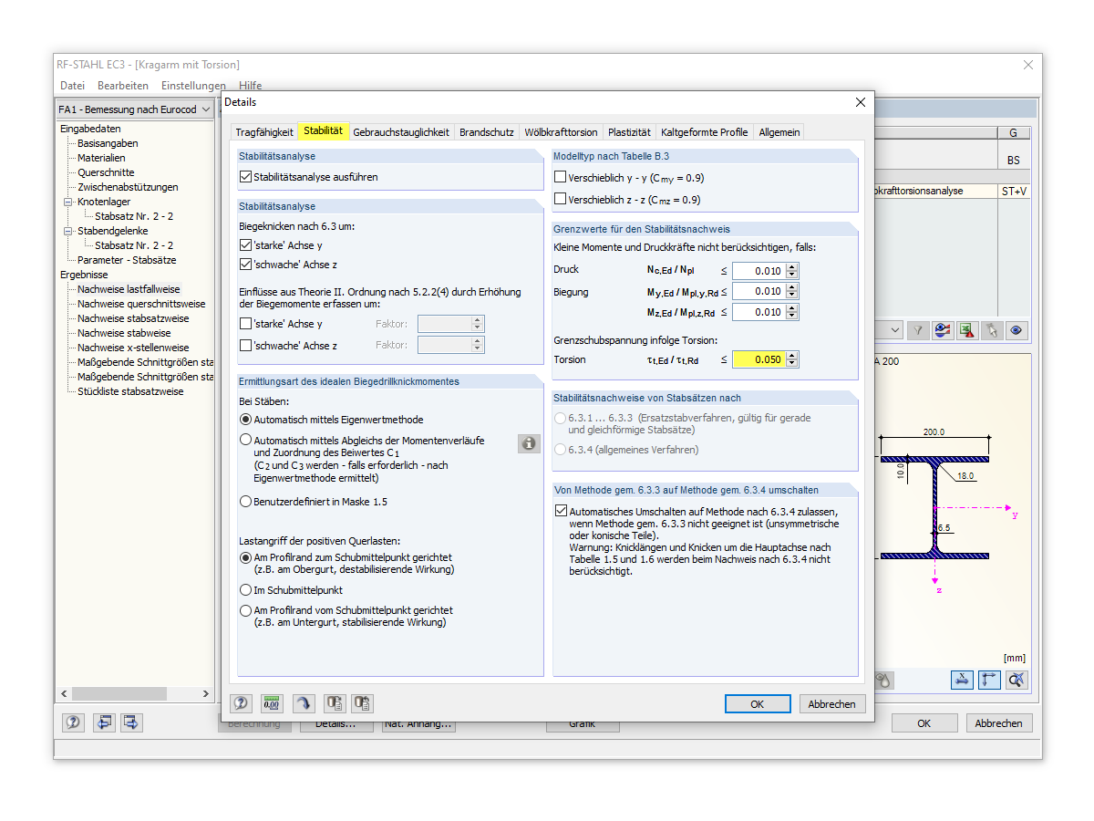 Grenzsschubspannung infolge Torsion