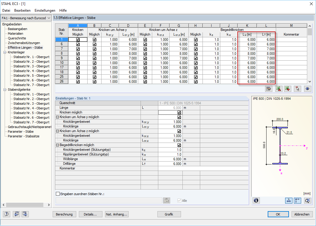 Maske 1.5 "Effektive Längen - Stäbe"