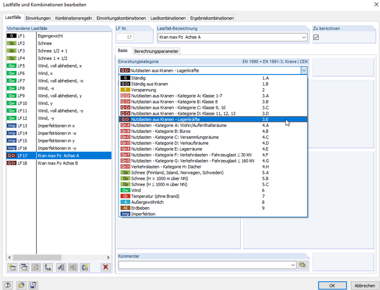 Berücksichtigung von Auflagerkräften aus Kranbahnträgern