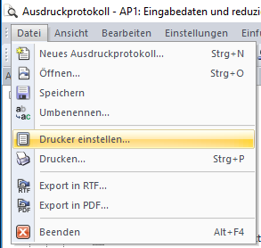 Drucker einstellen