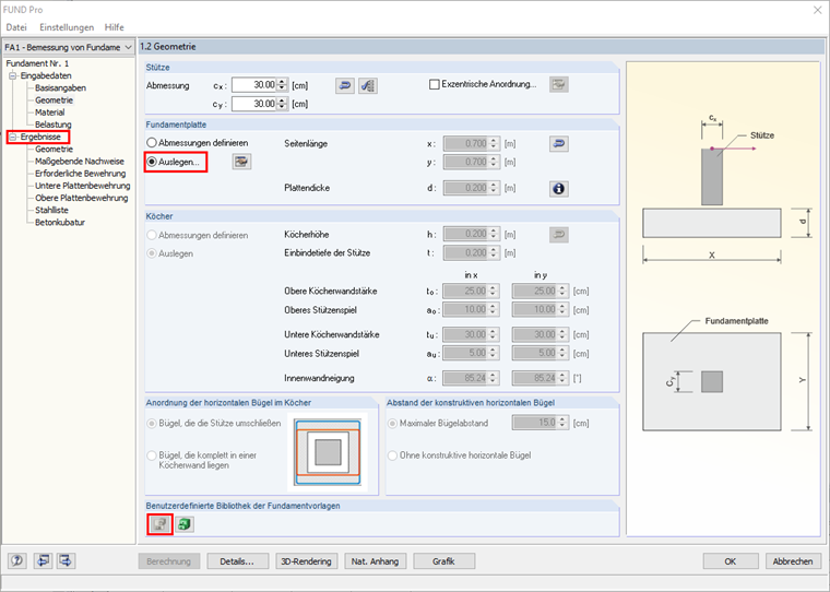 Modul im Auslegen-Modus, Abmessungen können nicht abgespeichert werden