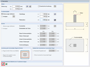 Abmessungen werden vorgegeben und können in der Bibliothek abgespeichert werden