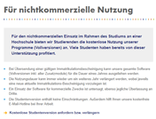 Voraussetzungen der Studentenversion