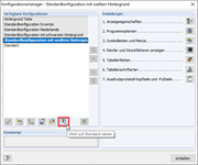 Einstellungen der gewählten Konfiguration auf Standardwerte zurücksetzen
