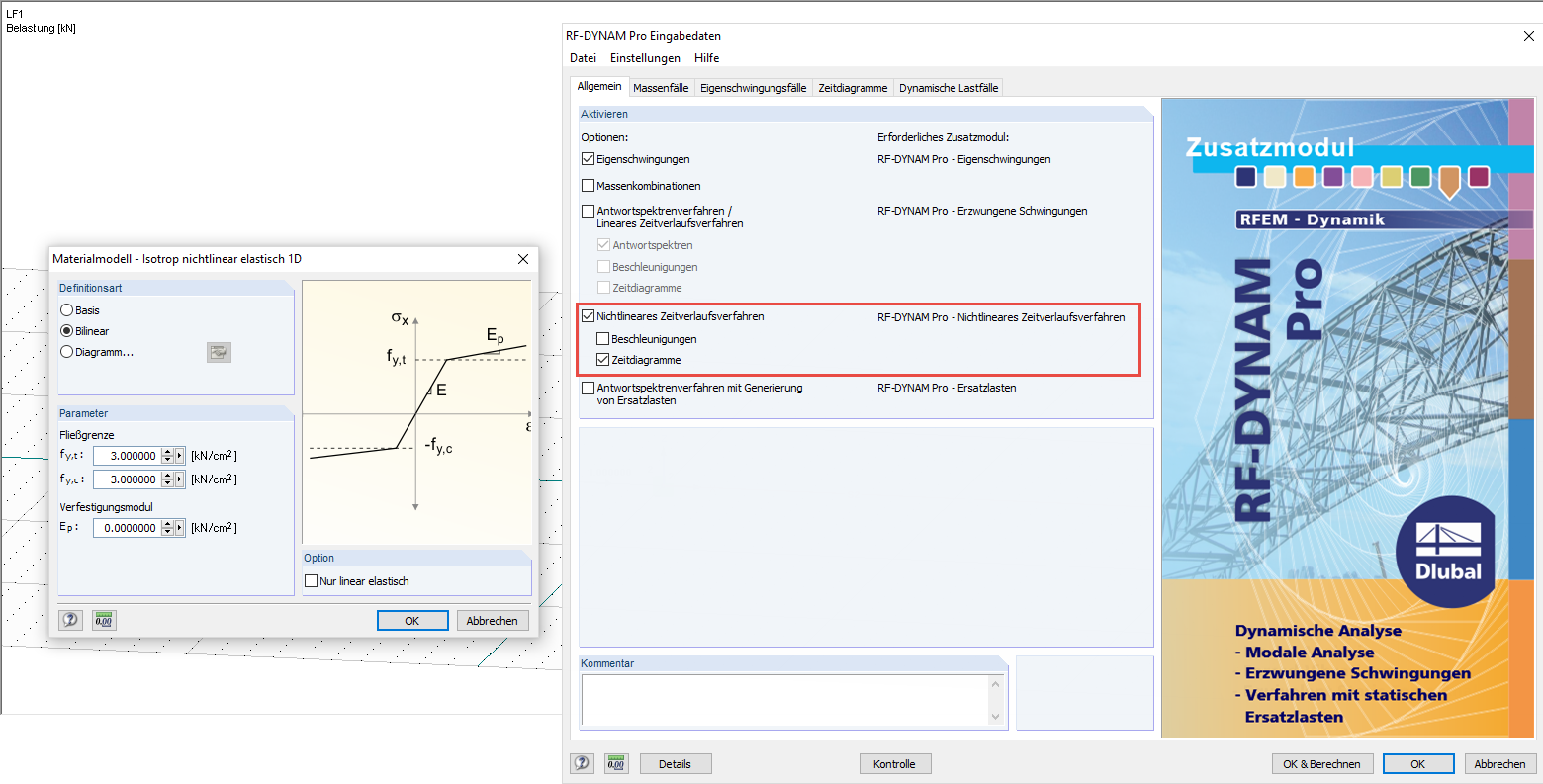 Nichtlineare Materialmodelle in RF-DYNAM Pro berücksichtigen