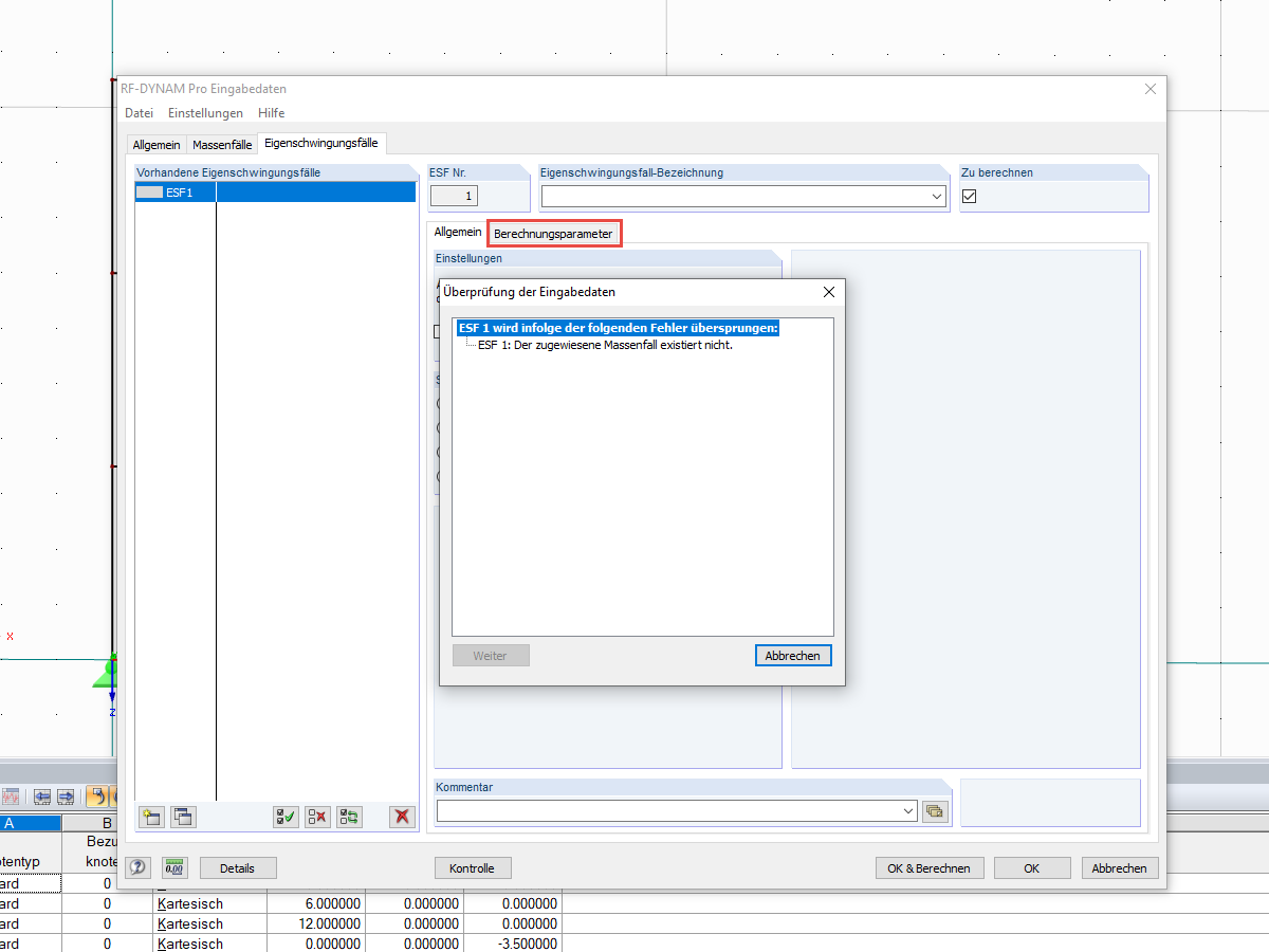 Meldung: "Der zugewiesene Massenfall existiert nicht."