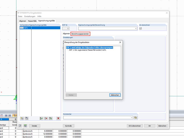 Meldung: "Der zugewiesene Massenfall existiert nicht."