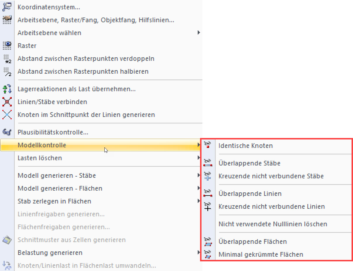 Möglichkeiten der Modellkontrolle