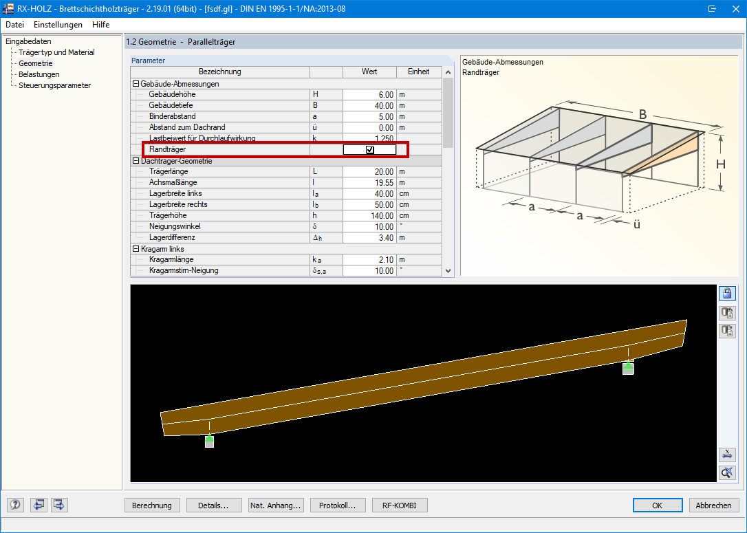 Definition eines Randträgers in RX-HOLZ BSH