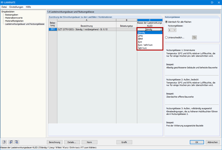 Standardeinstellung für umhüllende Ergebniskombinationen