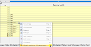 Kontextmenü (Rechtsklick) mit Option zum Generieren einer LK nach selektierter Zeile