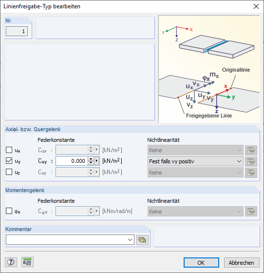 Dialog Linienfreigabe-Typ