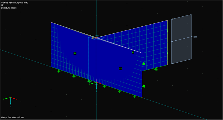 Druckkraftübertragung der Wand
