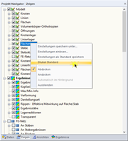 Einstellungen im Zeigen-Navigator zurücksetzen