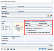 Dialog mit den Basisangaben des Modells