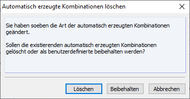 Abfrage zu bereits erzeugten Kombinationen