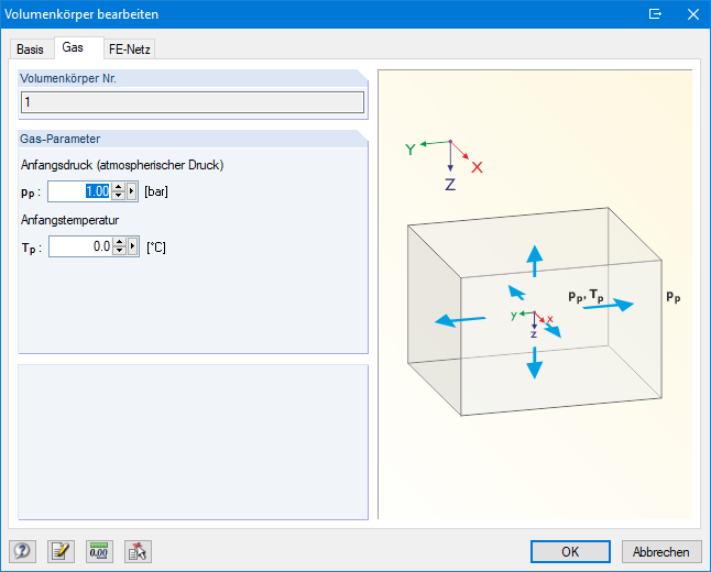 Definition der Gas-Parameter