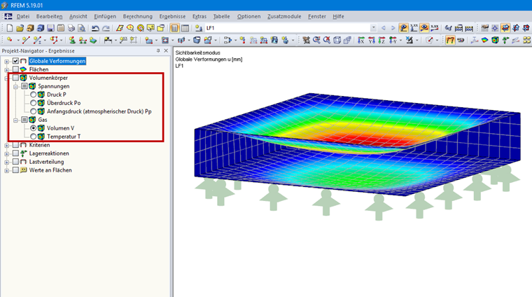 Blick in das Innere des Verformten Objektes