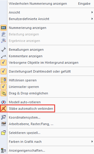 Stäbe automatisch verbinden