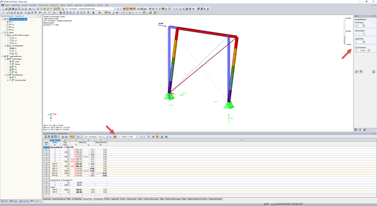 Darstellung der Zwischenergebnisse