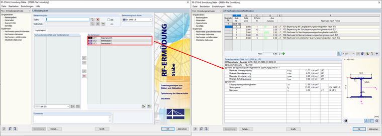Spannungsspiel mit Berücksichtigung des Eigengewichtslastfalls
