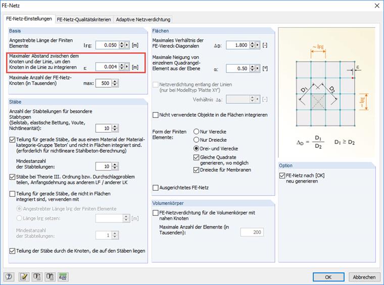FE-Netz-Einstellungen