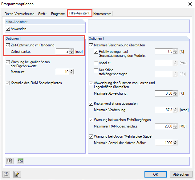 Hilfe-Assistent aktivieren