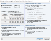 Zulässige Bodenpressungen für den Regelfall bei nicht-bindigem Baugrund