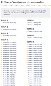 Frühere Versionen downloaden