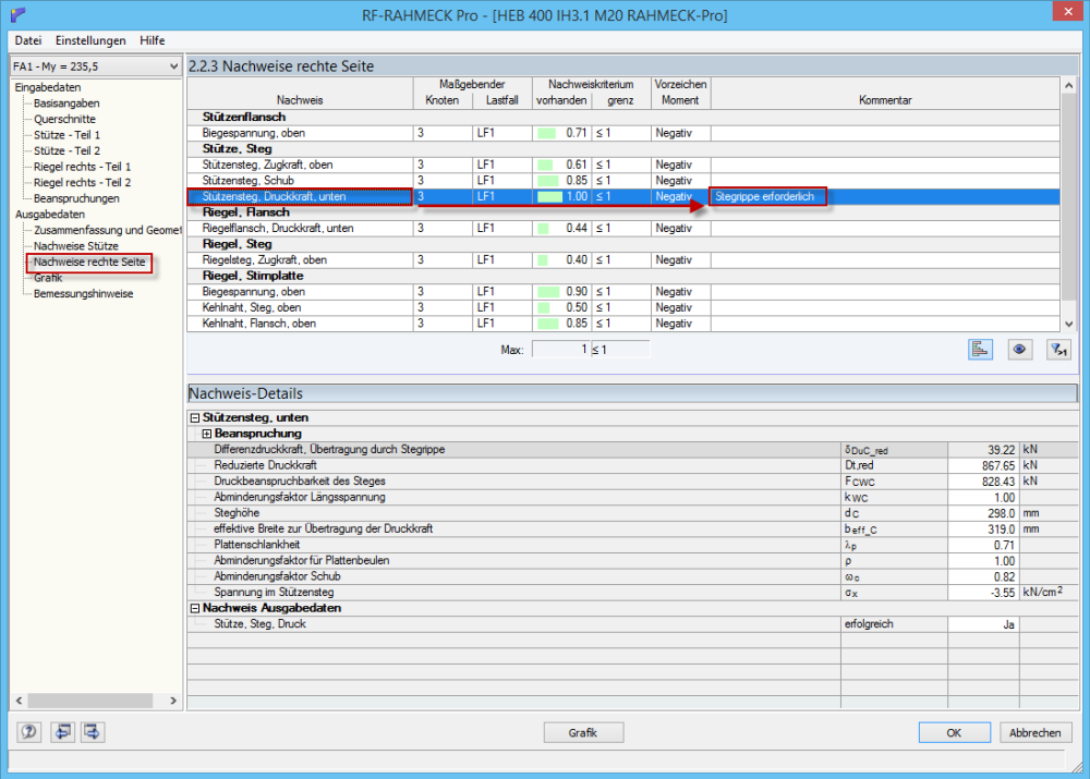 Stegrippe erforderlich