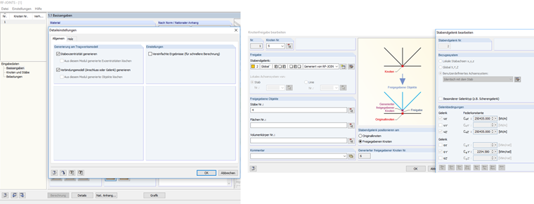 Steifigkeiten aus RF-/JOINTS