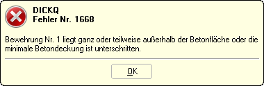 Fehlernummer bzgl. überschrittener Betondeckung