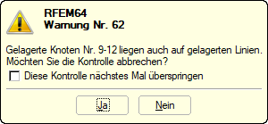 Warnung, gelagerte Knoten liegen auf gelagerten Linien