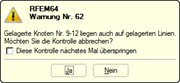 Warnung, gelagerte Knoten liegen auf gelagerten Linien