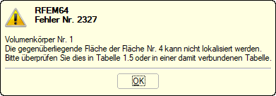Fehlermeldung "Die gegenüberliegende Fläche der Kontaktfläche kann nicht lokalisiert werden."