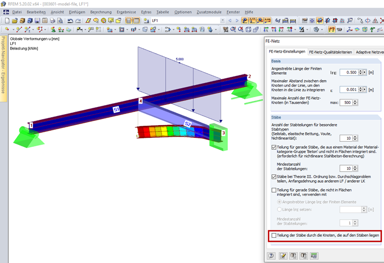 Verformung bei deaktivierter Option