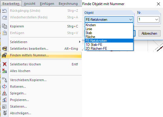 Finde mittels Nummer