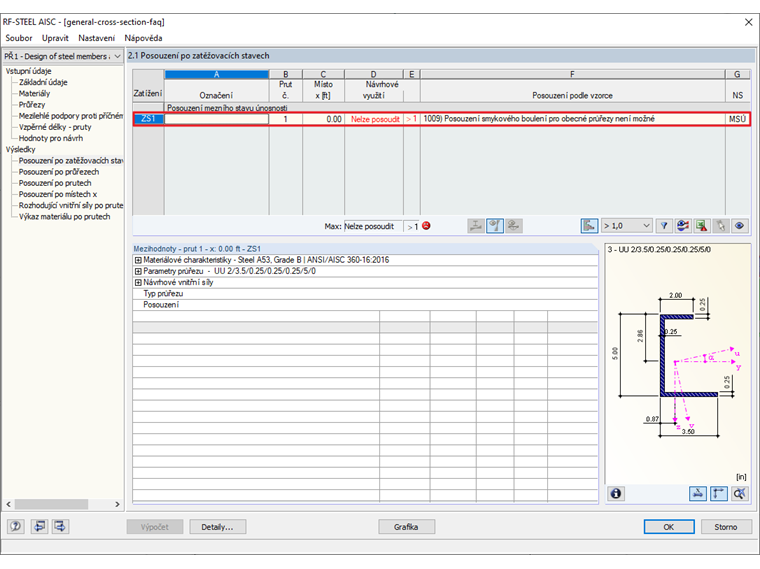 Fehlermeldung "Unbemessbar"
