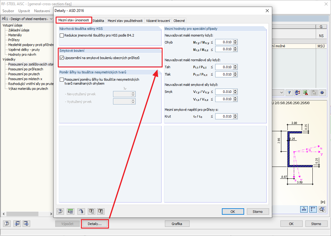 Deaktivierung des Schubbeulennachweises