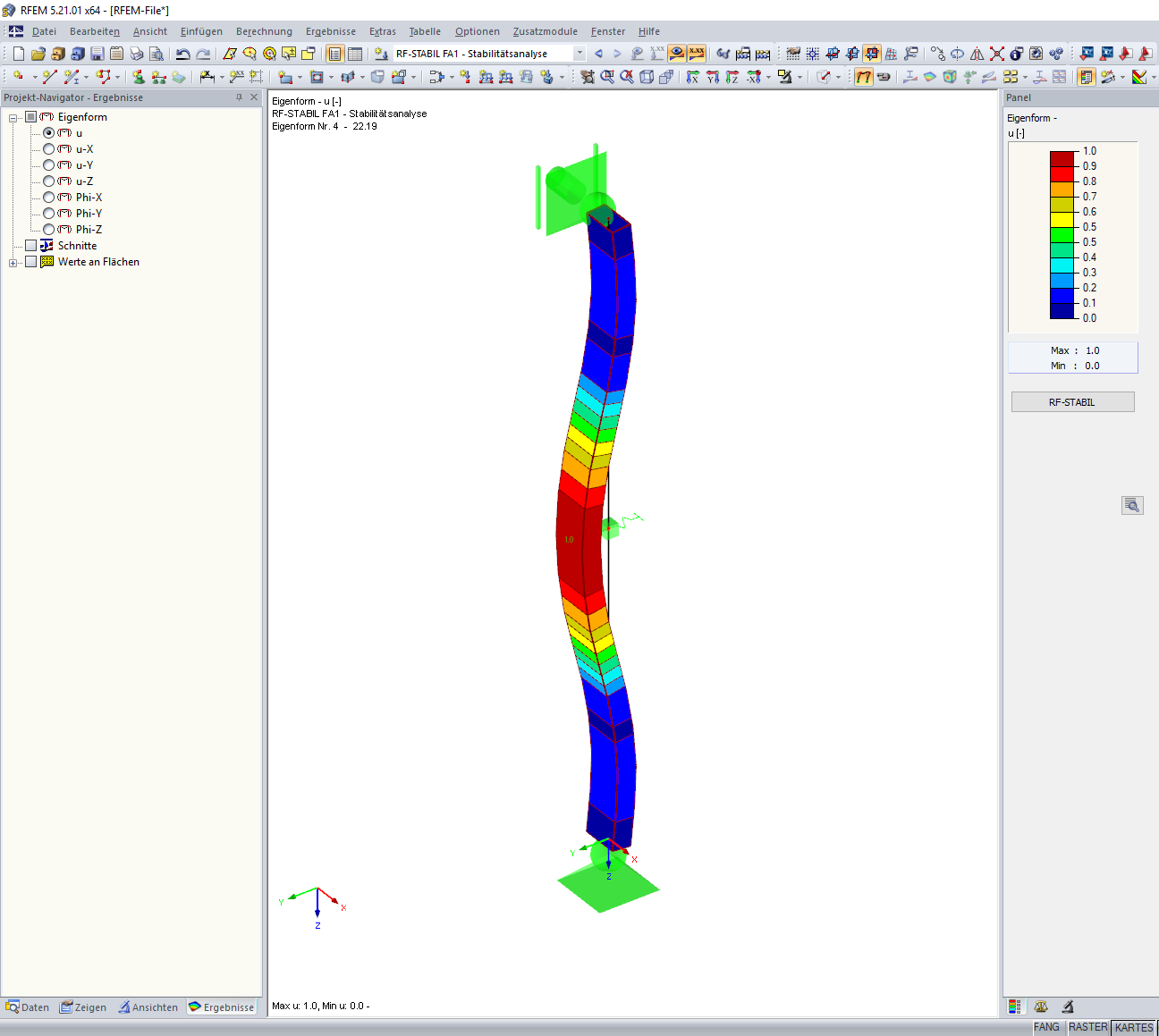 Mit RF-STABIL ermittelte Eigenform