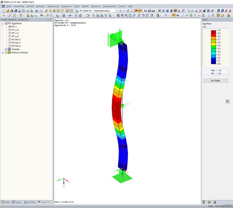 Mit RF-STABIL ermittelte Eigenform