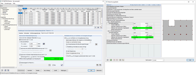 Effektive Betonzugfestigkeit zum Risszeitpunkt mit Faktor 0,50