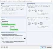 Dialog mit den Einstellungen für die analytische Berechnung der Gebrauchstauglichkeit