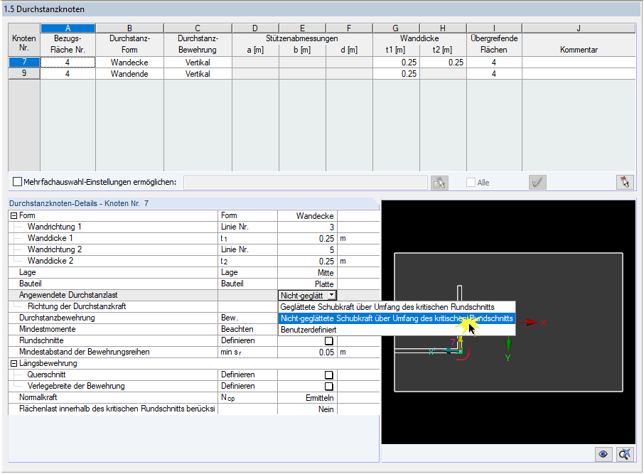 Eingabedialog 1.5 mit Auswahl der Art der Lastermittlung