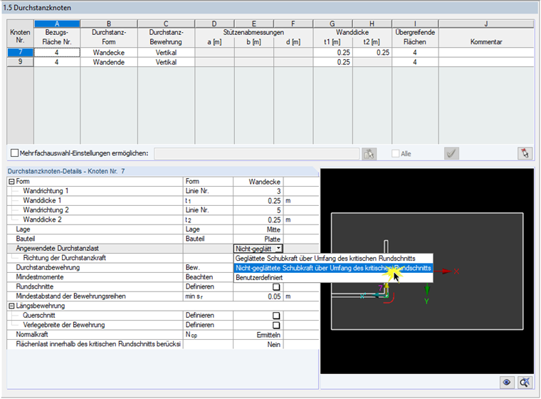Eingabedialog 1.5 mit Auswahl der Art der Lastermittlung