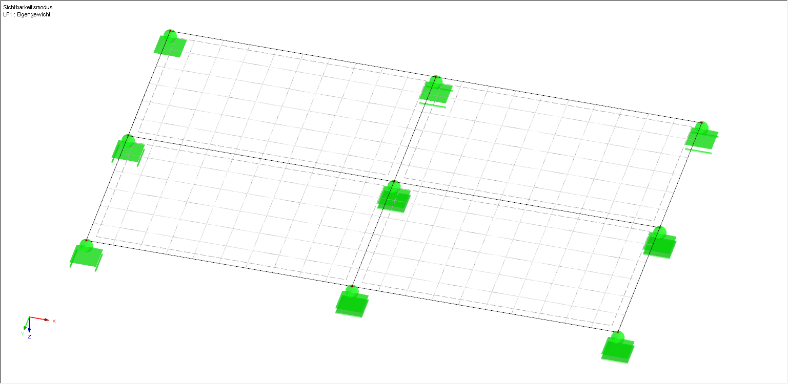 Flächenmodell ohne FE-Netz-Verdichtung